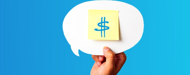 dollar sign on post-it note