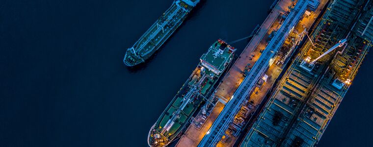 port overhead at night