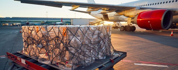 air freight waiting to be loaded