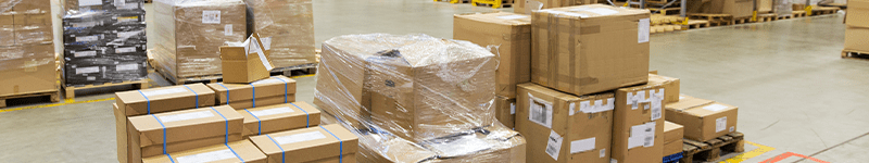 020623 HI Warehousing shipment cargo boxes storing at warehouse shelves